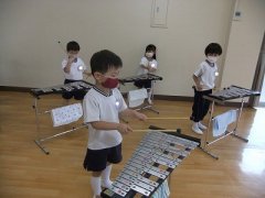 サンシティ聖母幼稚園　ばら組　楽器の体験